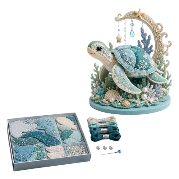 Sea Life Patchwork Fabric Kit, DIY Sewing and Quilting, Unboxed Supplies Set, Style A