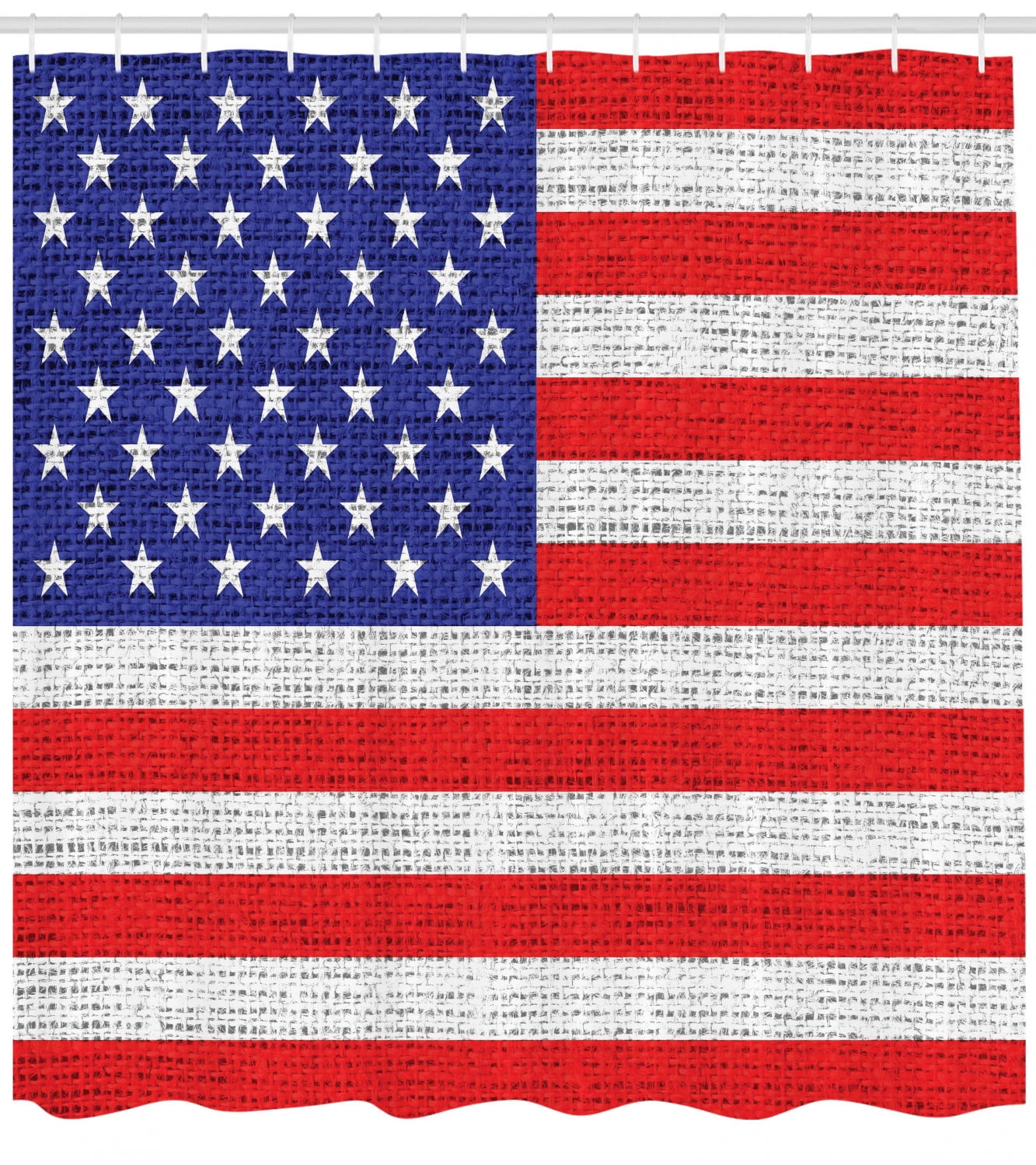 Rustic Decor American Usa Flag Shower Curtain Set Fourth Of July