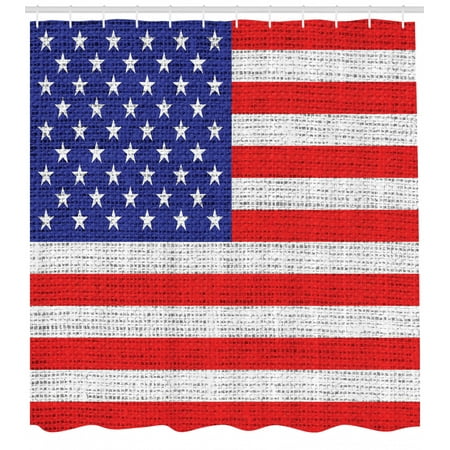 Usa Shower Curtain Fourth Of July Independence Day Burlap Looking