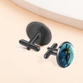 thumbnail image 6 of PhooArto Men's Classic Stainless Steel, Underwater Sea Turtle Flowers Cufflinks Business Wedding Shirts, Black, 6 of 6