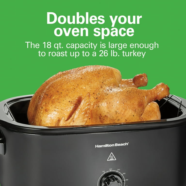 Hamilton Beach 20-Quart Electric Roaster Oven, Black, Turkey