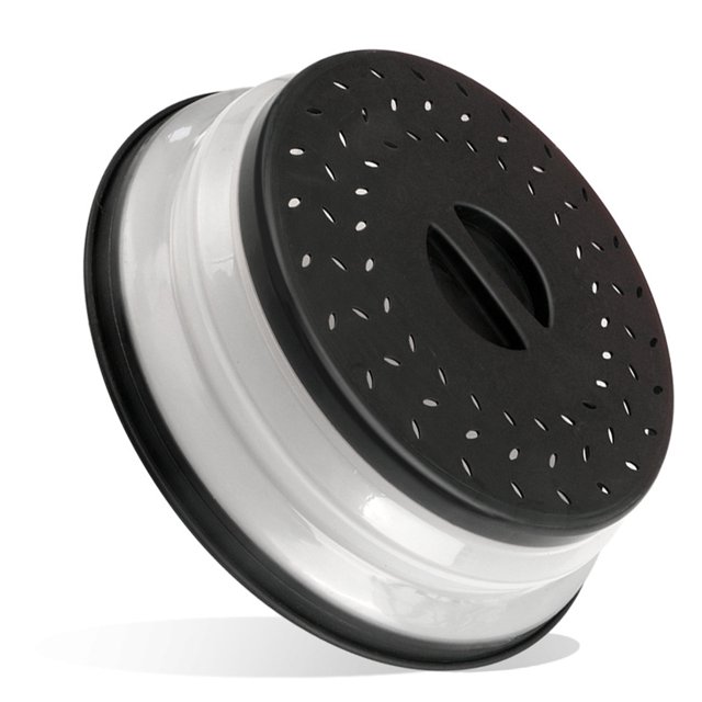 Inteprter Colador de verduras para microondas, filtro colador duradero, cesta de antisalpicaduras, utensilios de cocina, herramienta de cocina Organizadores de utensilios de cocina Negro