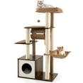 thumbnail image 1 of Gymax Cat Tree Tower Multi-level Activity Center Furniture w/ Condo & Swing Tunnel Brown, 1 of 10