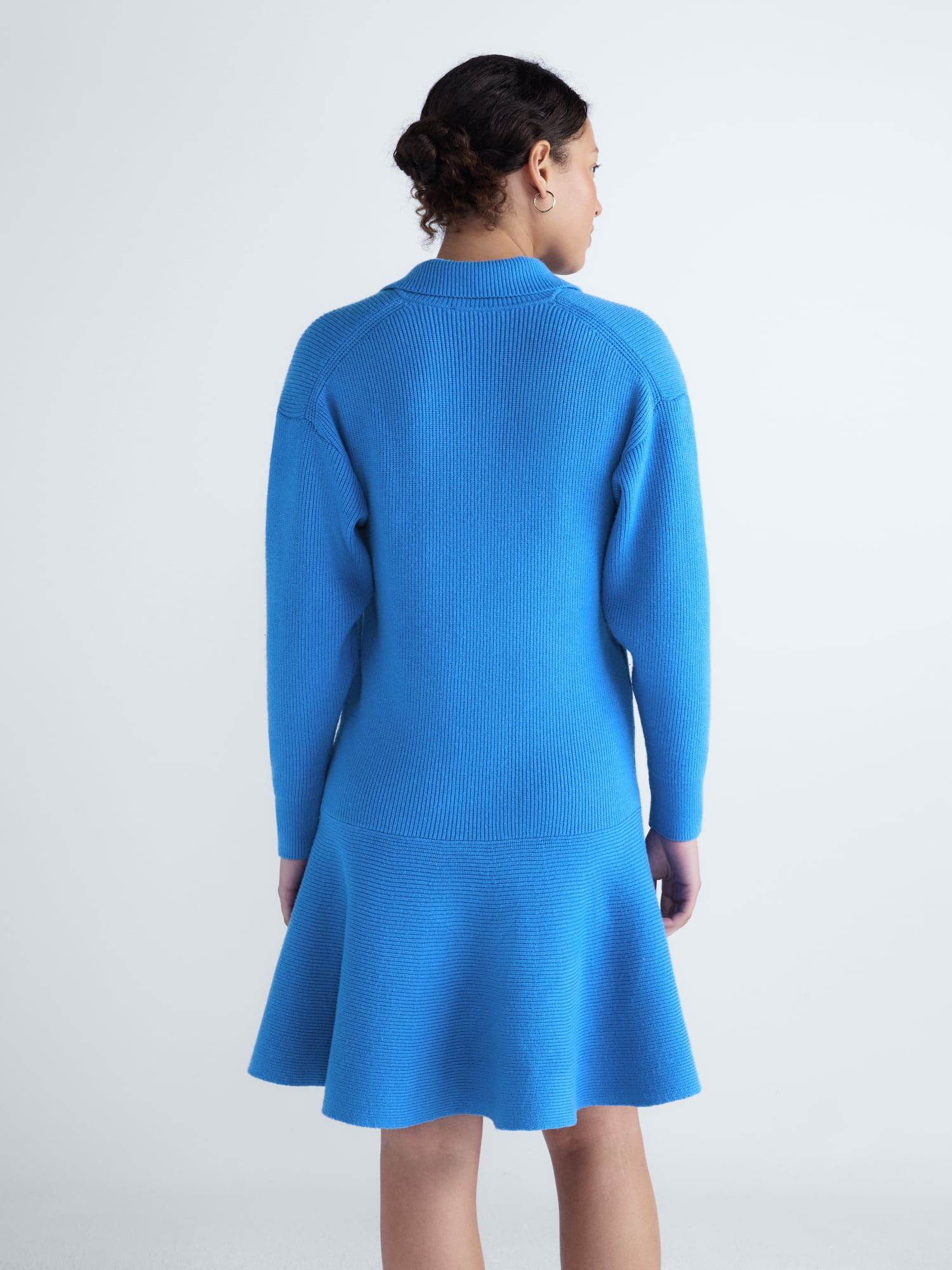 Free Assembly Women's and Women's Plus Drop Waist Mini Sweater Dress, Midweight, Sizes XXS-3X