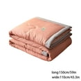 thumbnail image 3 of Qocolhg Solid Color Summer Cooler Quilt - Cooling Blankets for Hot Sleepers, Skin-friendly Plain Printed Washed Cotton Summer Quilt, Bedding Soft Coverlet Quilts for Kids, 43x59 inch, Brown, 3 of 6