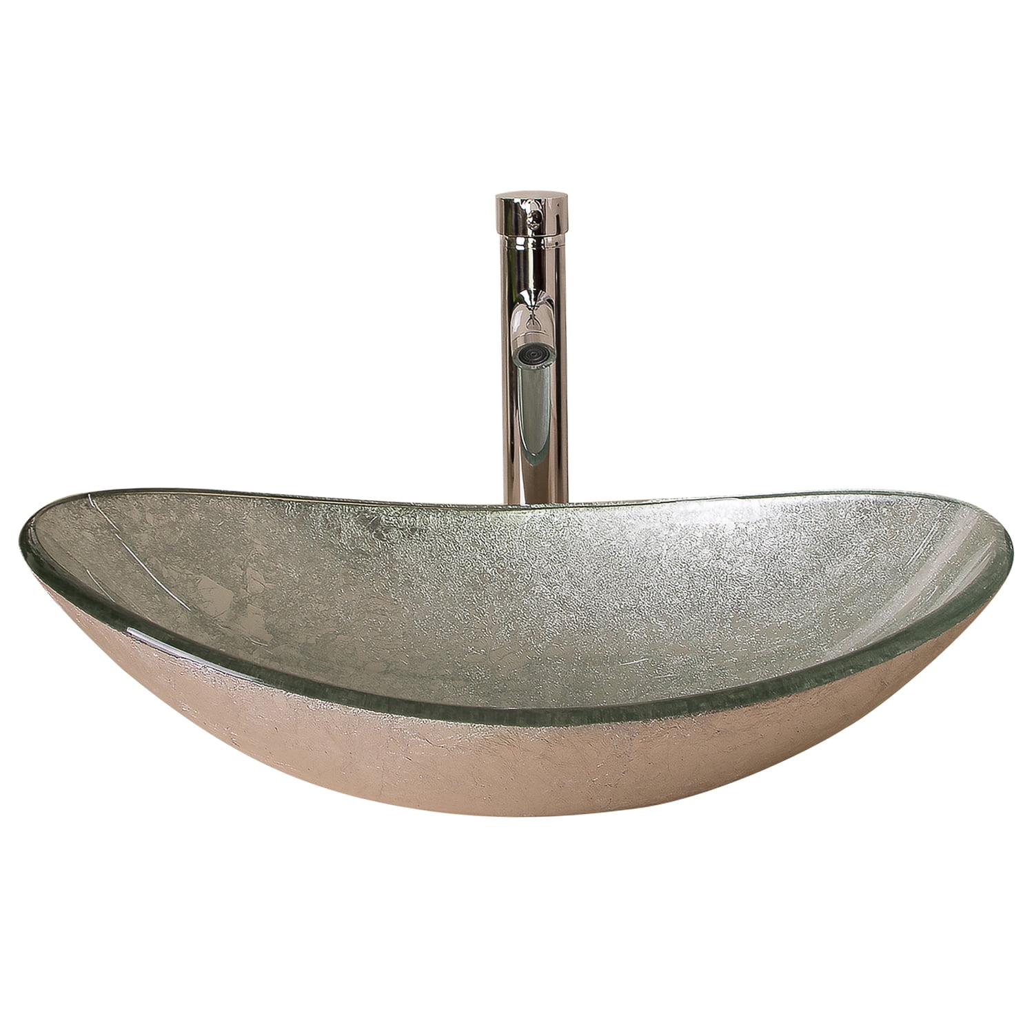 Walcut Bathroom Vanity Art Oval Glass Vessel Sink Basin Faucet Popup Drain Combo New