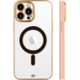 thumbnail image 5 of for iPhone 14 Pro Max Case Plating Magnetic Crystal [ Support for Magsafe ] Luxury Case Camera Protector Shockproof Protective Anti-Skid Edge Cover Screen Protector Cover Phone Case -Pink, 5 of 11