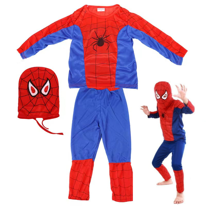 Boys SpiderMan Superhero Kids Childrens Fancy Dress Costume Halloween Outfits 