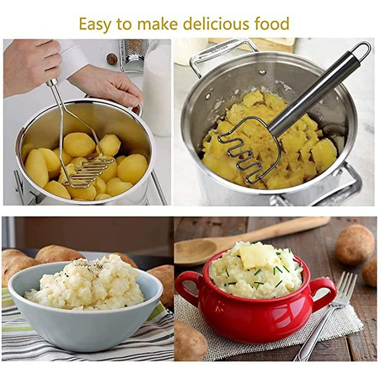  Stainless Steel Hand Potato Masher - Metal Mini Food
