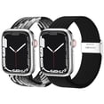 thumbnail image 1 of BRADCET 2Pack Braided Solo Loop Strap for Apple Watch Bands 44mm 45mm 38mm 40mm 41mm 42mm 49mm Women Men, Elastic Nylon Band Adjustable Sprot Loop for iWatch Series 8 7 SE 6 5 4 3 2 1 Nike, 1 of 10