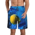 thumbnail image 2 of Uemuo Sports Tennis Ball Pattern Men's Swim Trunks Hawaiian Beach Bathing Suit Swimsuits Beach Quick-Dry Shorts with Pockets-3X-Large, 2 of 9