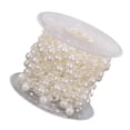 thumbnail image 1 of yuksok 15 Meters Pearl Beaded Ribbon Chain Sewing ming Ribbon for Wedding DIY Craft Beige, 1 of 9