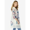 thumbnail image 2 of Roaman's Women's Plus Size Printed Lace Cardigan, 2 of 6
