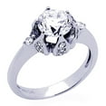 thumbnail image 2 of Men's Sterling Silver, Rhodium Plated Round 1.5 carat CZ Solitaire Engagement Ring ( Size 5 to 7 ), 2 of 4