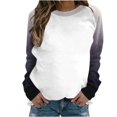 thumbnail image 2 of Womens Tops Raglan Long Sleeve Gradient Colorblock Crew Neck Loose Sweatshirt Womens Fall Fashion 2025 (XL, White), 2 of 5
