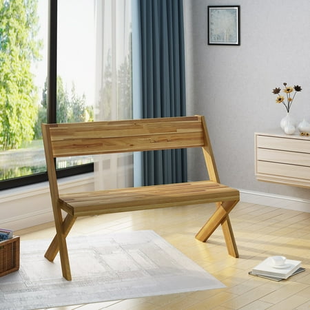- Noble House Indoor Farmhouse Acacia Wood Bench, Teak
