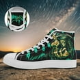 thumbnail image 3 of Coolcustomize Men's Plus Size Neon Grim Reaper High-Top Sneakers - Women's Gothic Streetwear Couple Shoes with Neon Accent - Travel & Parties - Lace-Up Gothic for Daily Wear - Ideal Gift for Festival, 3 of 9