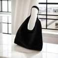 thumbnail image 6 of Yibooy Women Suede Shoulder Bag Retro Single Shoulder Bag Top Handle Bag (Black), 6 of 9