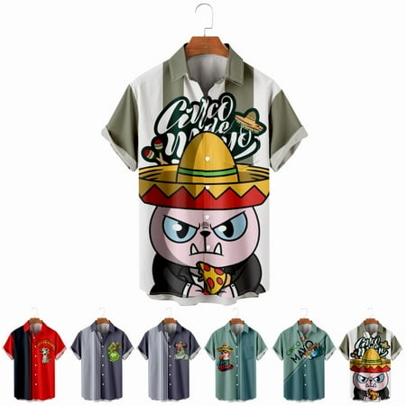 

LANLIN Men Dad Collared Polo Shirts Funny Relaxed-Fit Tops Up to 8XL