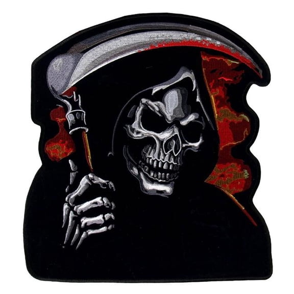 Hot Leathers 11 x 12 in. Grim Reaper Biker Patch - Multi Color