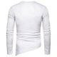 thumbnail image 4 of Color sólido Slim Irregular Dobladillo Cuello redondo Manga larga para hombre Código múltiple Pompotops  oipoqjl1740, 4 of 9