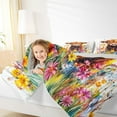 thumbnail image 4 of Manfei Brown Highland Cow Bedding Comforter Set for Teens, Rustic Groovy Floral Twin Comforter Sets, Fashion Art Watercolor Reversible Bedding Set, Lightweight Room Decor, 2-Piece, 4 of 8