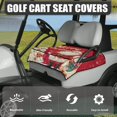 thumbnail image 2 of SEANATIVE Merry Christmas Golf Cart Seat Covers Santa Claus Golf Cart Cover with Pockets Breathable Golf Cart Cushion Cover Fits for Club Car and More 2 Person Seats Golf Carts Easy to Install, 2 of 7