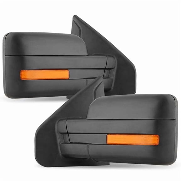 AKKON - For 07-14 Ford F150 Pickup Truck Towing Power   Heated w/Amber LED Signal Mirrors Pair Left   Right