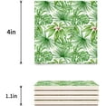 thumbnail image 3 of FMSHPON Green Leaf Tropical Palm Leaves Set of 4 Coaster for Drinks, Absorbent Ceramic Stone Coasters Cup Mat with Cork Base for Home Kitchen Room Coffee Table Bar Decor, 3 of 4