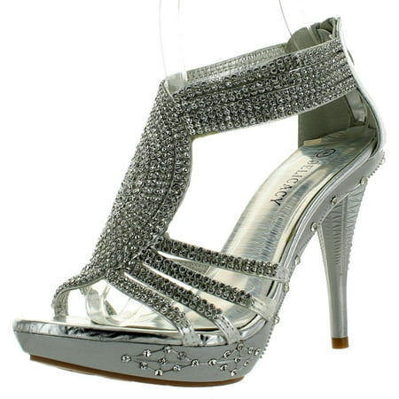 

Delicacy Womens Delicacy-07 Dressy Pumps Sandals Silver 6
