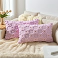 thumbnail image 2 of Daisy Decorative Pillow Covers Pack of 2 Cute Floral Embroidery Covers Flower Pattern Cushion Covers for Couch Living Room Purple 20" x 12", 2 of 6