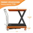 thumbnail image 2 of Chariot à Ciseaux Hydraulique 330/770 Lb, Plateforme Mobile Robuste Réglable de 14 à 50 Pouces avec Surface Antidérapante et Roues Verrouillables, Atelier Entrepôt, Noir/orange+noir, 2 of 7