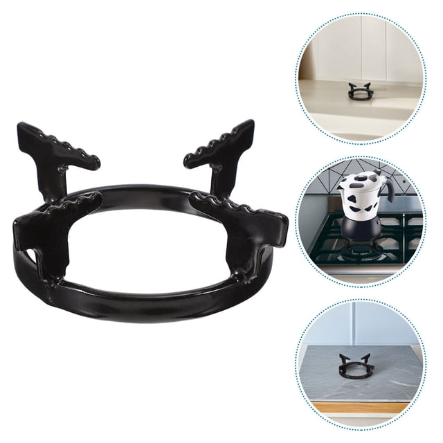 SOPOTUTU Support de Wok en Fer Portable 2 Pcs pour Cuisinière à Gaz Support de Poêle Noir Support