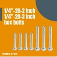thumbnail image 2 of POWERTEC T-Track Knob Kit with 1/4-20 by 1-1/2" Hex Bolts and Washers, Set of 36, T Track Bolts, T Track Accessories for Woodworking Jigs and Fixtures (71130), 2 of 6