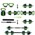 thumbnail image 4 of Ensemble Ajustable d'Haltères et de Kettlebell 4-en-1 44 Lb, Support de Poids Multifonction pour Gym à Domicile – Se Convertit en Barre et Support de Pompes – Poignée en Fer Antidérapante – Équipement d'Entraînement de Force pour Tout le Corps, Vert, 4 of 7