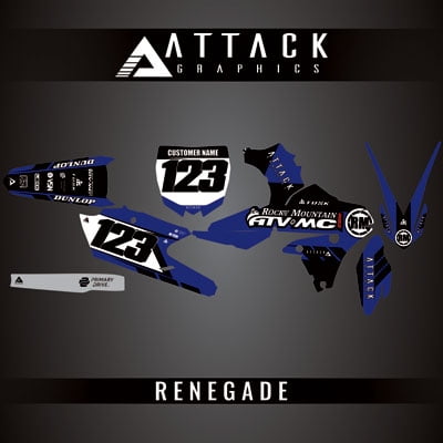 Attack Graphics Custom Renegade Complete Bike Restyle Graphics Kit Compatible with Cycra Powerflow Body Kit for Yamaha YZ250F 2016