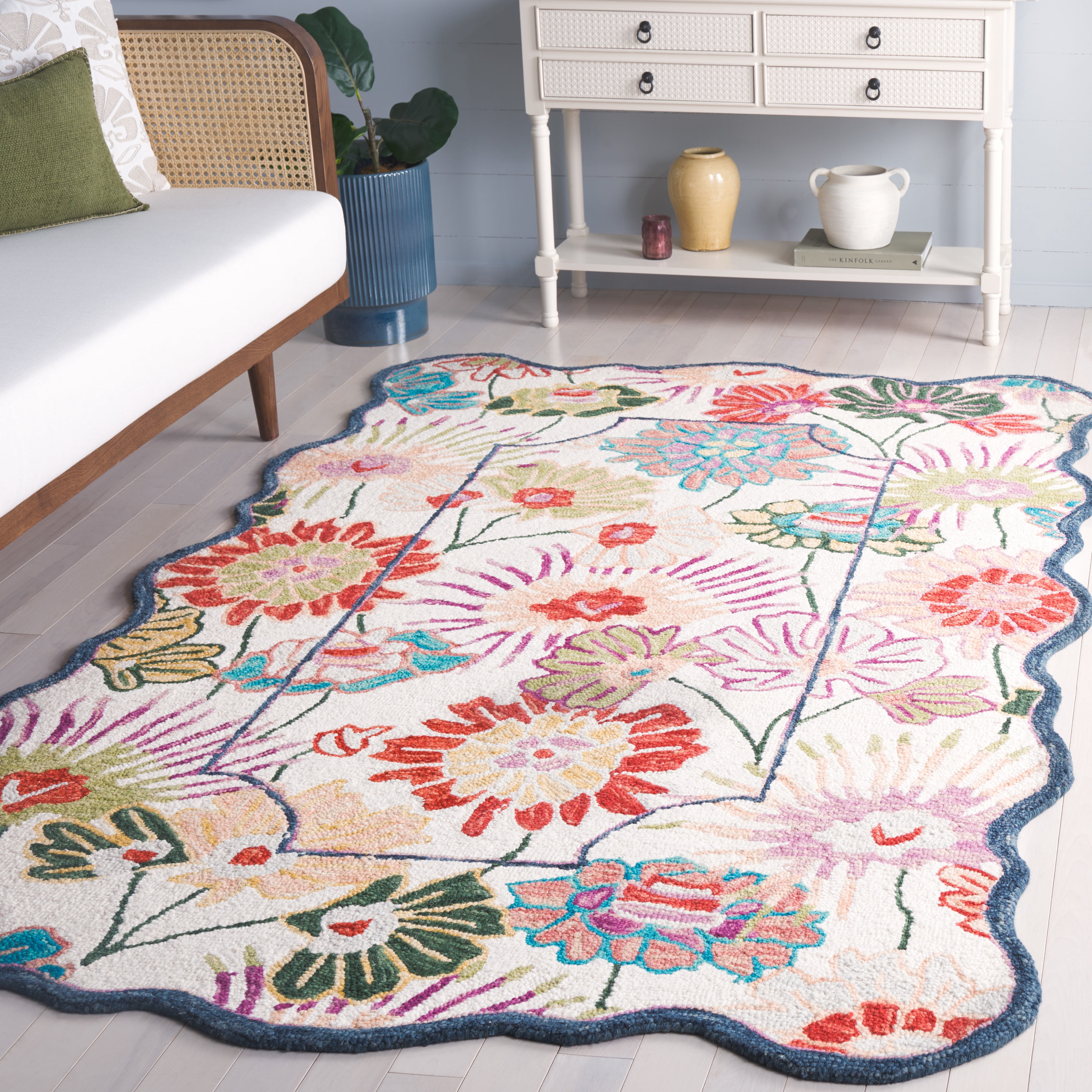 SAFAVIEH Jardin Jack Floral Area Rug, Green/Ivory, 5' x 8'