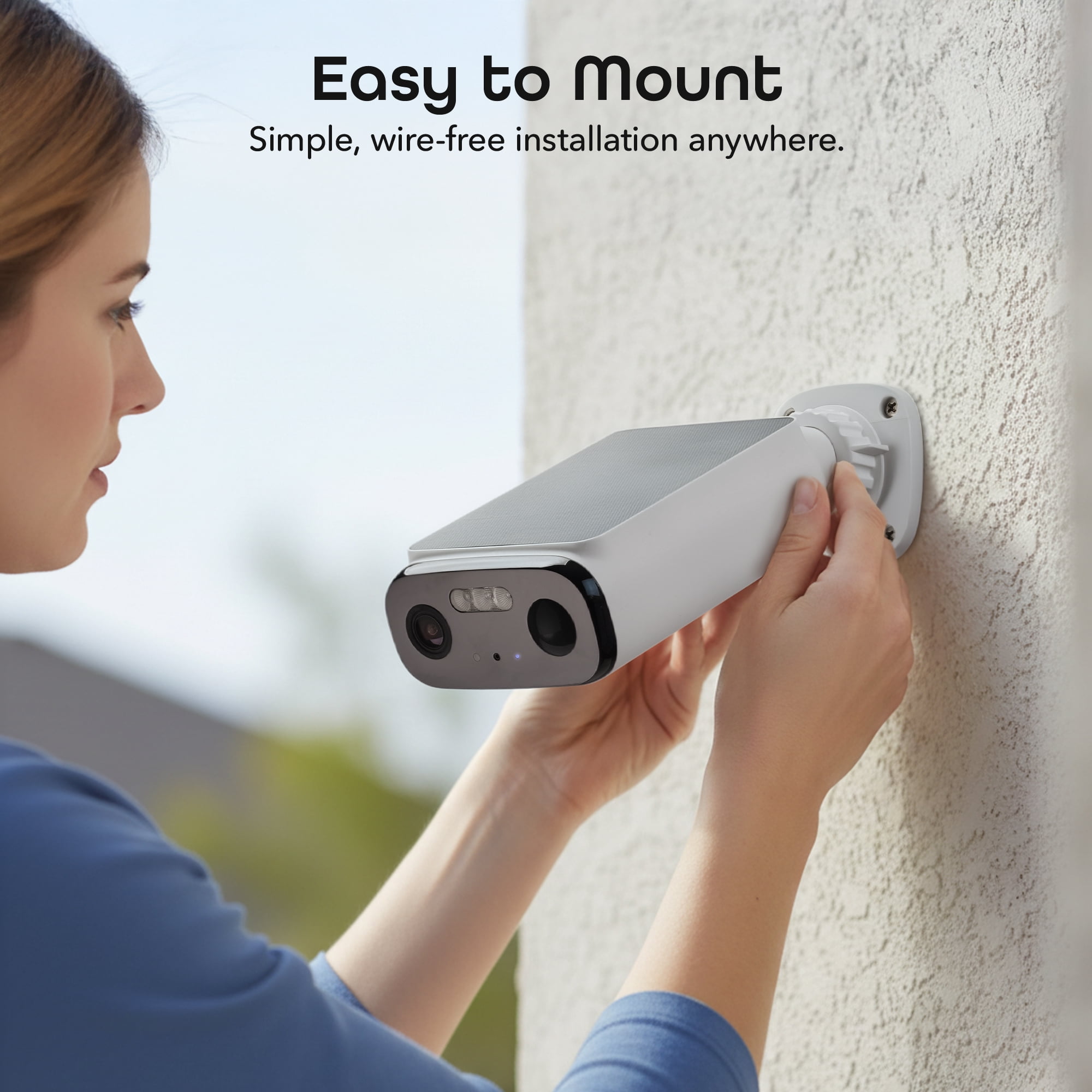 Geeni Falcon 2K+ 5MP Solar Outdoor Security Camera Dual-Band 2.4GHz & 5GHz White (2 Pack)