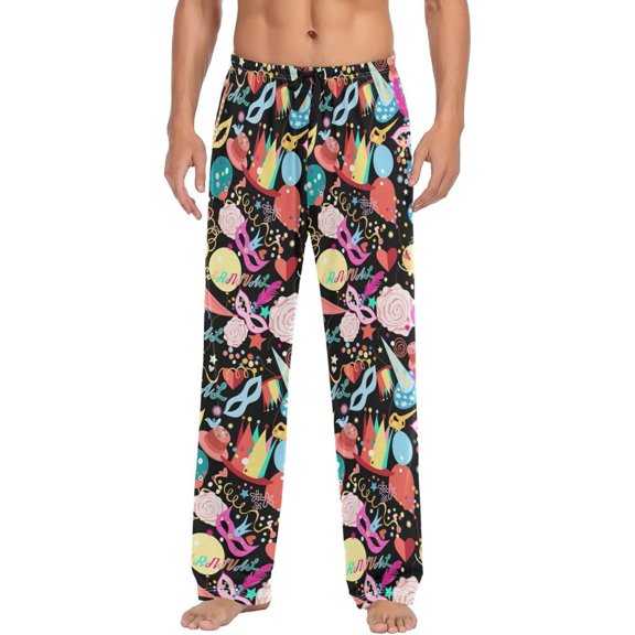 GZHJMY Mardi Gras Pajama Pants for Men, Lounge Pants Lightweight Men Pajama Bottoms with Drawstring Pockets, Christmas New Year Birthday Gifts, XX-Large