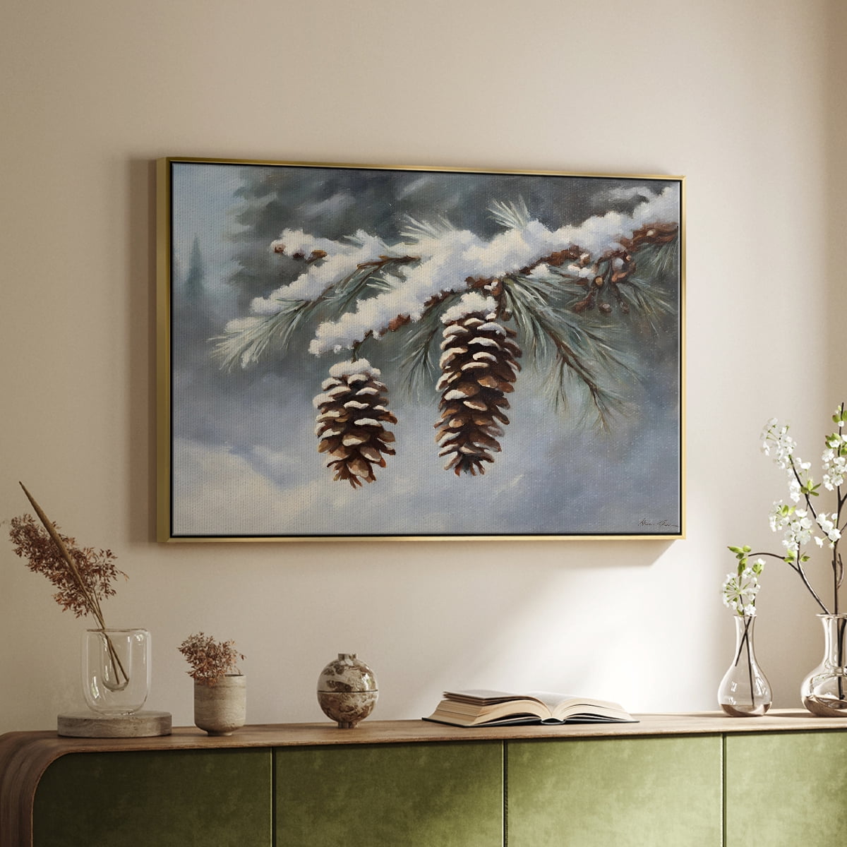 Vintage Landscape-CXCVIII By Wexford Home Framed in Gold Wood Gallery Wrapped Canvas 27 in. x 41 in.