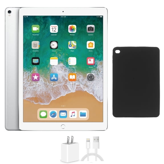Restored Apple iPad Pro 2 12.9 64GB Silver Wi-Fi Bundle, Includes Protective Case and Charger