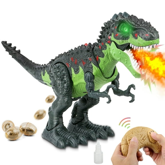 UUGEE Remote Control Dinosaur Toys for Boys Kids, 2.4G RC Dinosaur T-Rex Robot with Spray Light Sound, Walking Dinosaur Laying Eggs Boy Toys Age 3 4 5 6 7 8  Year Old Christmas Birthday Gifts