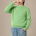thumbnail image 5 of SERTG Big Kids Lined Sweater Long Sleeve Mock Neck Fall Winter Solid Color Knit Layer Top for Boys and Girls 2-14 Years(Green,3-4 Years), 5 of 6