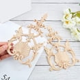 thumbnail image 4 of 2pcs Wood Appliques Decorative Corner Onlays Universal for Bed Door Unpainted Wooden Carving Decals Wall Decoration Appliques, 4 of 11