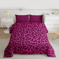 thumbnail image 2 of Manfei Animal Leopard Print 2pcs Bedding Comforter Set for Female Men,Black Pink Twin Comforter Sets,Cheetah Print Breathable Bedding Set,Breathable Home Decor,Reversible, 2 of 8