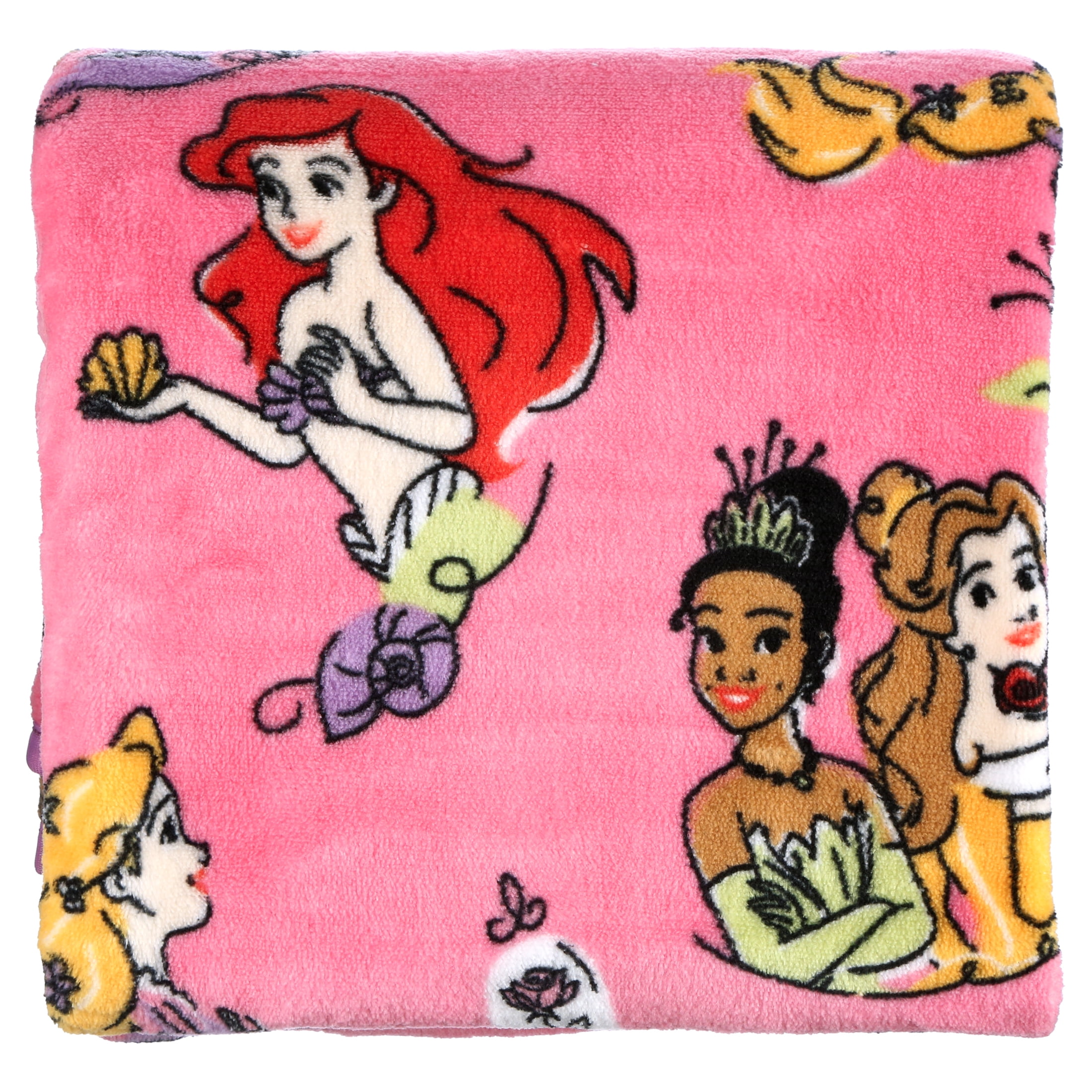 Disney Princess Plush Toddler Throw Blanket, 40"x50", Pink