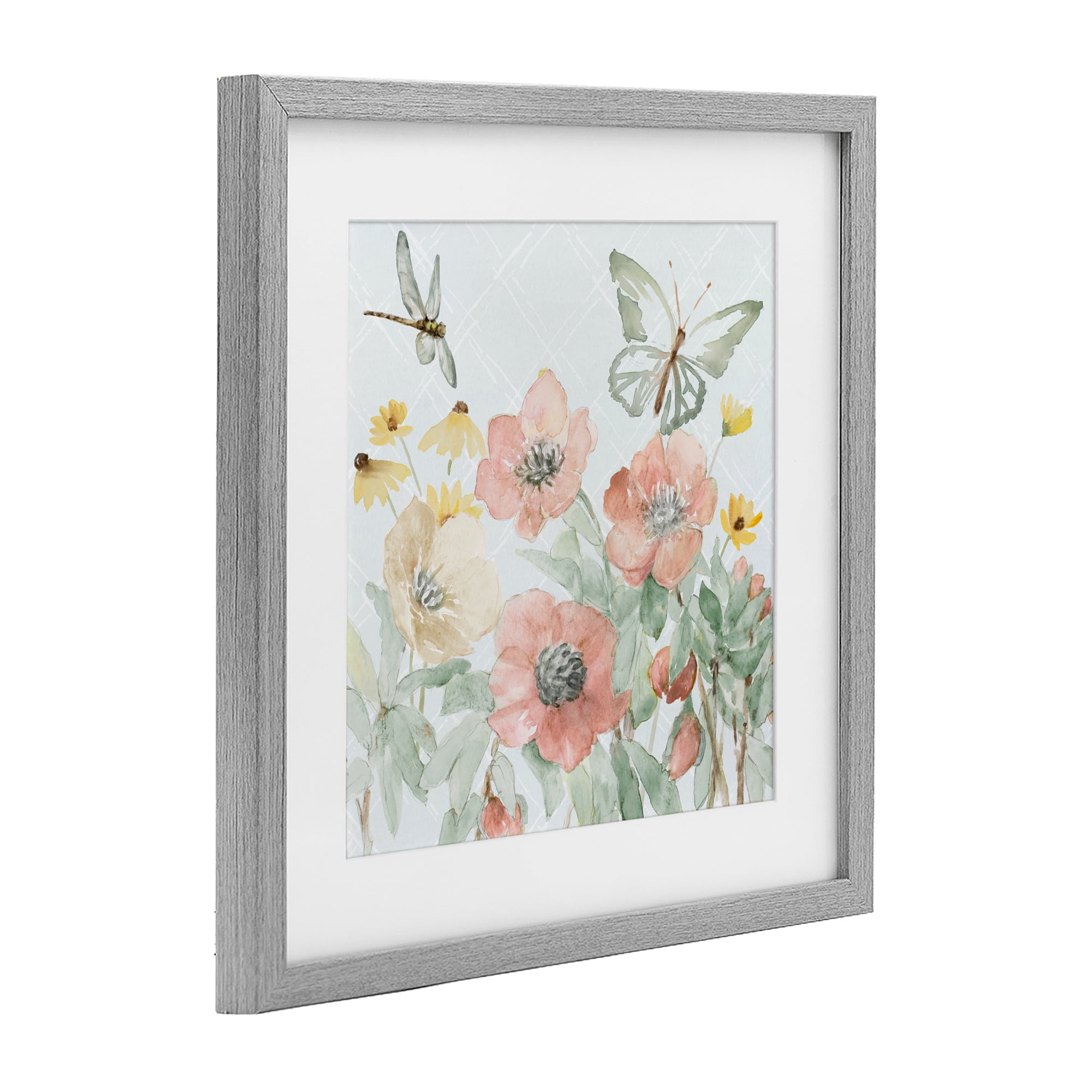 Stupell Industries Garden Joy Butterflies Gray Framed Print Under Glass, design by Lanie Loreth