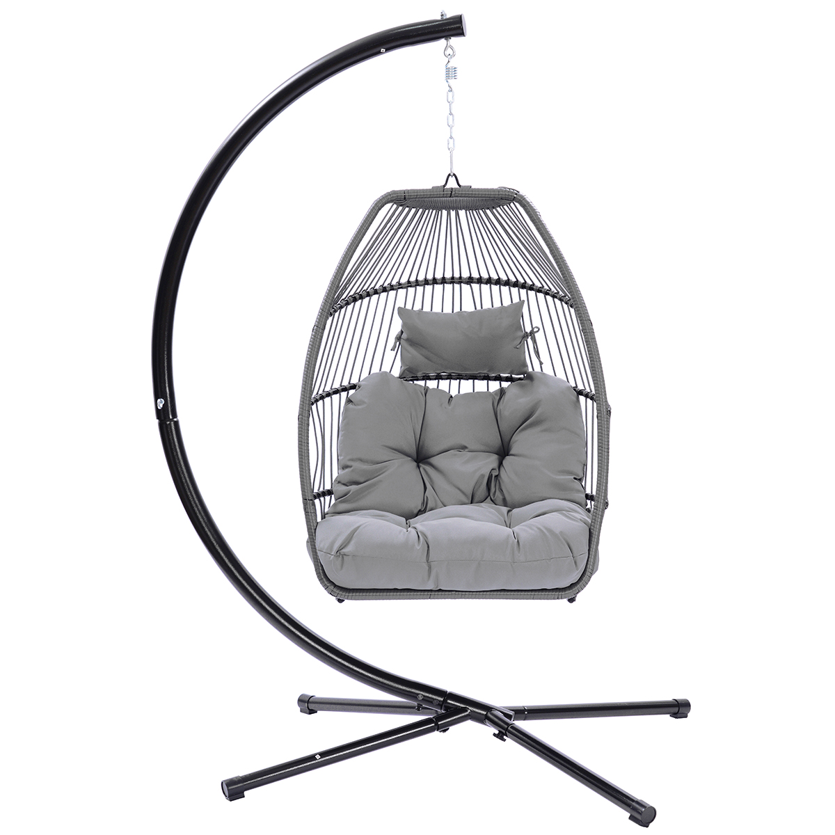Outdoor Patio Wicker Folding Hanging Chair,Rattan Swing Hammock Egg