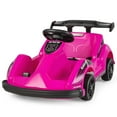 thumbnail image 1 of Gymax 6V Battery Powered Go Kart Kids Ride On 4 Wheel Racer RC w/ Bumper & Music Pink, 1 of 8