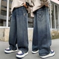 thumbnail image 2 of JUMEYU Baggy Jeans for Boys Kids Big Kid Casual Jeans Elastic Denim Pants Size 9-10 (Blue,9-10 Years), 2 of 7